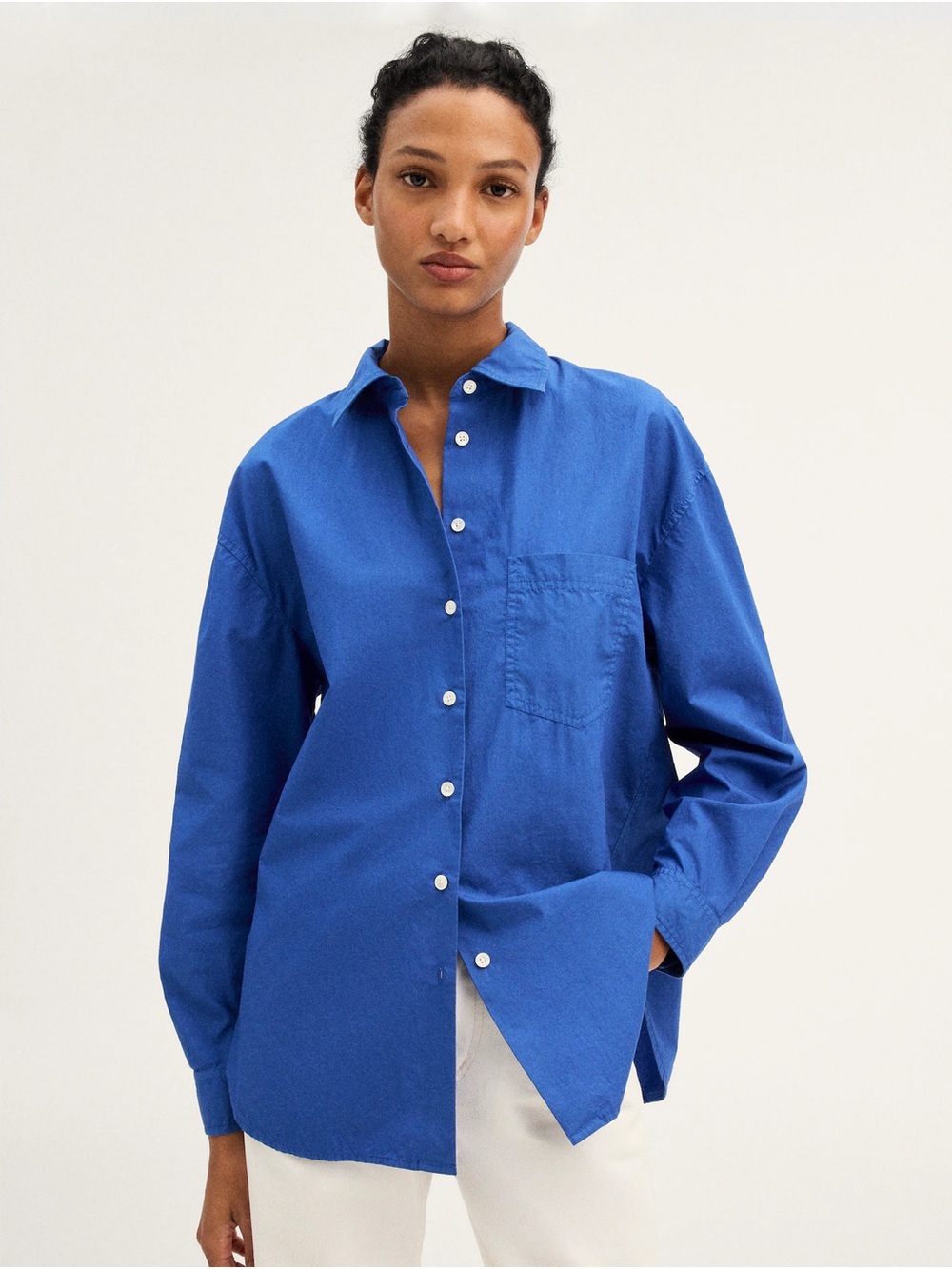 Like New! MADEWELL Women’s French Blue the Easy Shirt in Poplin Size S